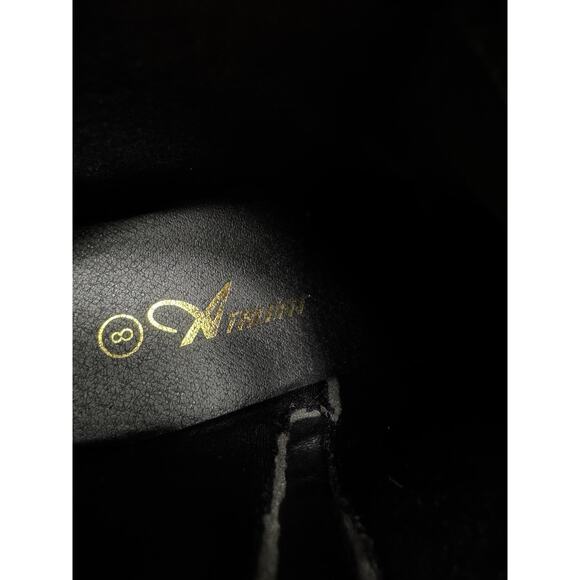 Womens Sz 8 Black Ankle Boots Hidden Heel Wedge Athlefit Sawtooth NWT - Picture 4 of 8